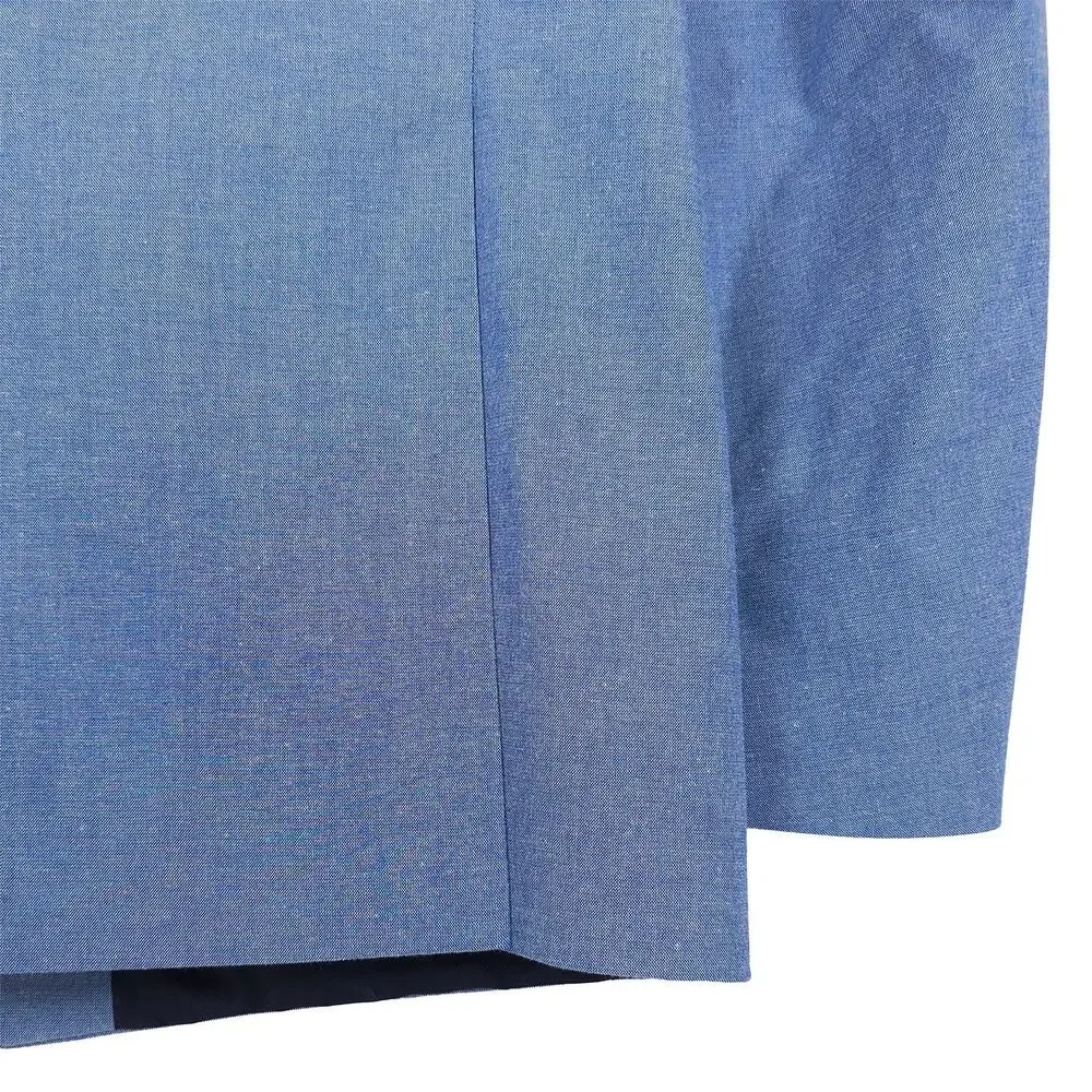 Tommy Hilfiger Mens Modern Fit Sport Coat 40S Blue Solid Stretch Cotton Chambray